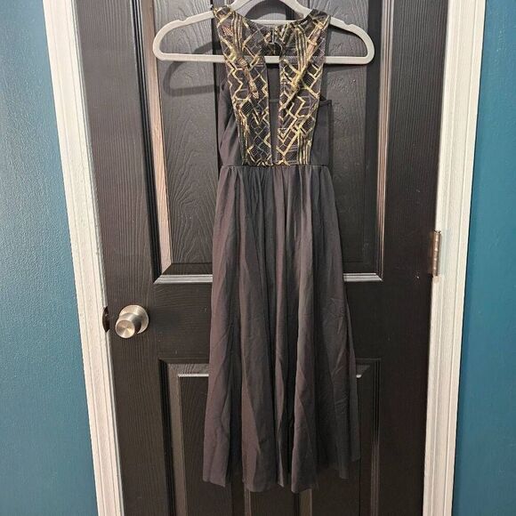 Weissman NWOT intermediate child dance costume black gold lyrical contemporary - Picture 7 of 11